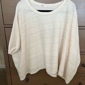 a.gain short sleeve dolman box SS sweater. Cream colored. NWT. Polyester/spandex